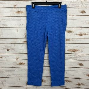Margaret M Bright Blue Patterned Slimming Pant